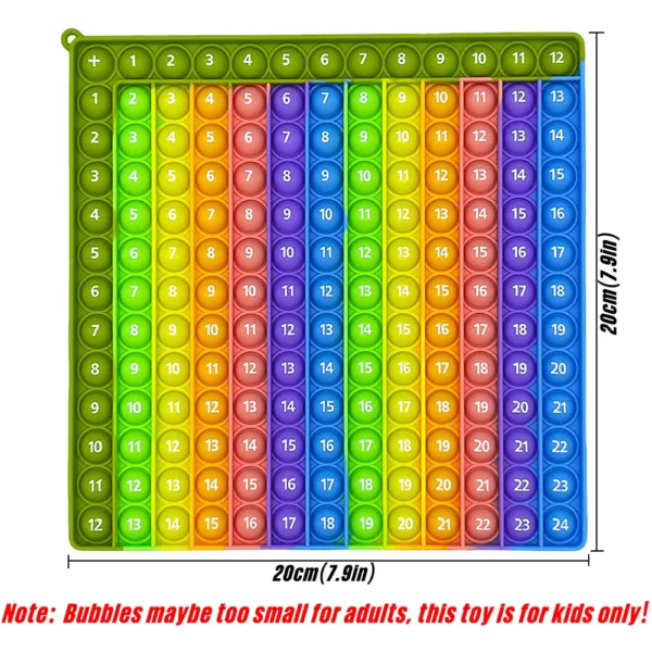 Kids Learning Toys Multiplication Chart Pop Fidget Math Practice Board - Image 3