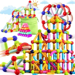 Kids Learning Toys: Magnetic Construction STEM Set for Creative Building Fun